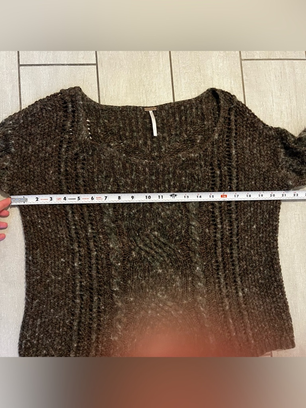 Free People Forest Sweater Chunky Boho Wool/Alpaca Size L Cable Knit Oversized - Picture 7 of 9